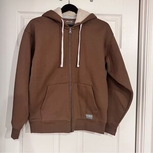 Eddie Bauer Signature Faux Shearling-Lined Full-Zip Hoodie size S in men’s